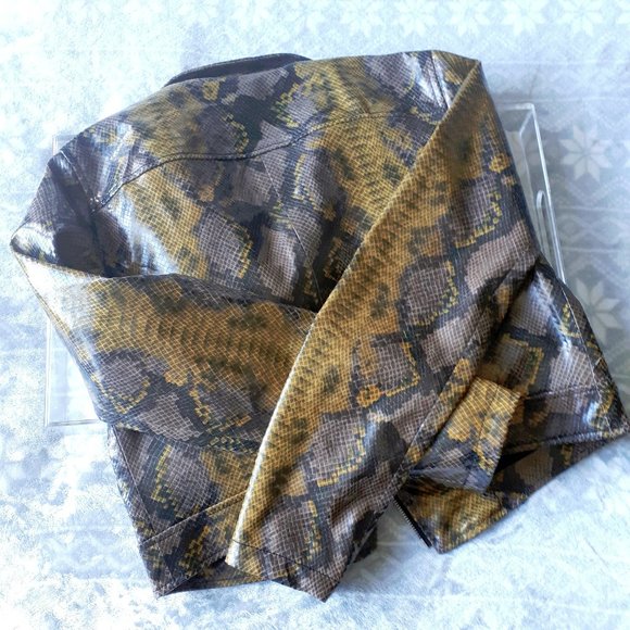 NWT Zara faux leather python snake biker jacket - Picture 9 of 9